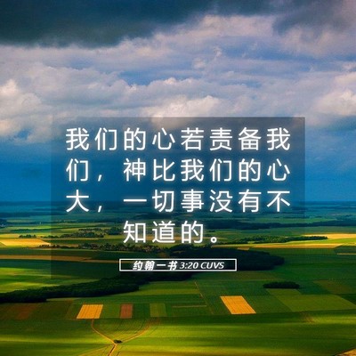 Picture 05 - 约 翰 一 书 3:20 CUVS - 我 们 的 心 若 责 备 我 们 ， 神 比 - Bible Verse Picture