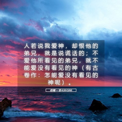 Picture 05 - 约 翰 一 书 4:20 CUVS - 人 若 说 我 爱 神 ， 却 恨 他 的 弟 - Bible Verse Picture