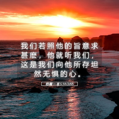 Picture 05 - 约 翰 一 书 5:14 CUVS - 我 们 若 照 他 的 旨 意 求 甚 麽 ， - Bible Verse Picture