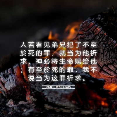 Picture 05 - 约 翰 一 书 5:16 CUVS - 人 若 看 见 弟 兄 犯 了 不 至 於 死 - Bible Verse Picture