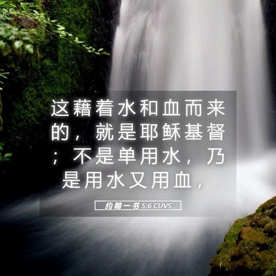 Picture 05 - 约 翰 一 书 5:6 CUVS - 这 藉 着 水 和 血 而 来 的 ， 就 是 - Bible Verse Picture