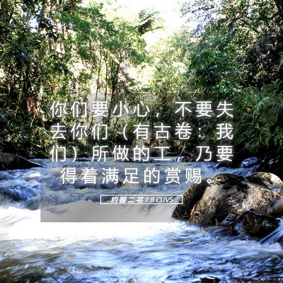 Picture 05 - 约 翰 二 书 1:8 CUVS - 你 们 要 小 心 ， 不 要 失 去 你 们 - Bible Verse Picture