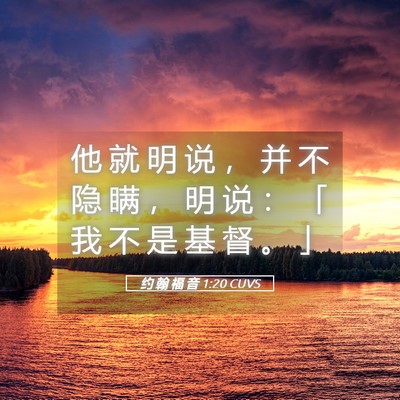 Picture 05 - 约 翰 福 音 1:20 CUVS - 他 就 明 说 ， 并 不 隐 瞒 ， 明 说 - Bible Verse Picture