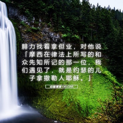 Picture 05 - 约 翰 福 音 1:45 CUVS - 腓 力 找 着 拿 但 业 ， 对 他 说 「 - Bible Verse Picture