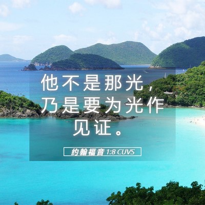 Picture 05 - 约 翰 福 音 1:8 CUVS - 他 不 是 那 光 ， 乃 是 要 为 光 作 - Bible Verse Picture