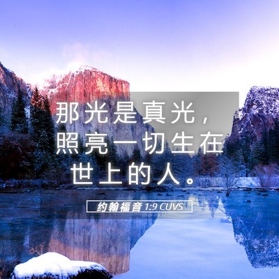 Picture 05 - 约 翰 福 音 1:9 CUVS - 那 光 是 真 光 ， 照 亮 一 切 生 在 - Bible Verse Picture