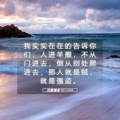 Picture 05 - 约 翰 福 音 10:1 CUVS - 我 实 实 在 在 的 告 诉 你 们 ， 人 - Bible Verse Picture