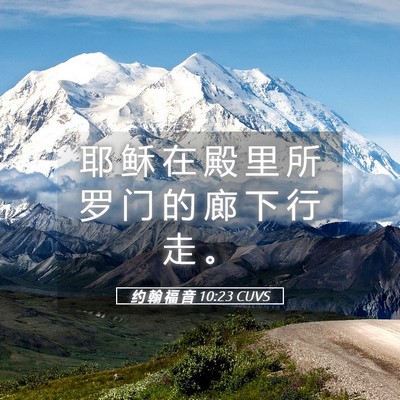 Picture 05 - 约 翰 福 音 10:23 CUVS - 耶 稣 在 殿 里 所 罗 门 的 廊 下 行 - Bible Verse Picture