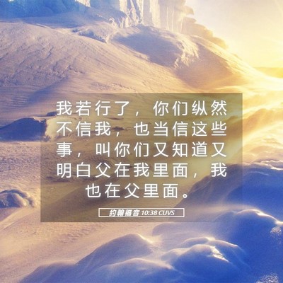 Picture 05 - 约 翰 福 音 10:38 CUVS - 我 若 行 了 ， 你 们 纵 然 不 信 我 - Bible Verse Picture