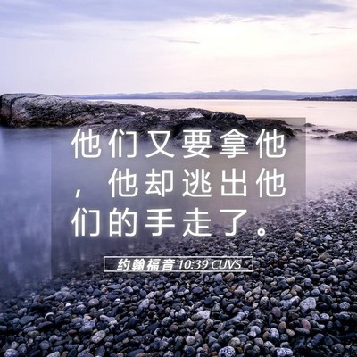Picture 05 - 约 翰 福 音 10:39 CUVS - 他 们 又 要 拿 他 ， 他 却 逃 出 他 - Bible Verse Picture