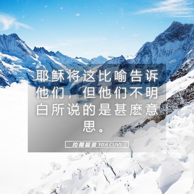 Picture 05 - 约 翰 福 音 10:6 CUVS - 耶 稣 将 这 比 喻 告 诉 他 们 ， 但 - Bible Verse Picture