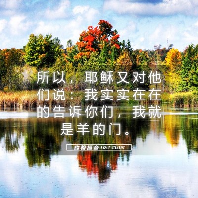Picture 05 - 约 翰 福 音 10:7 CUVS - 所 以 ， 耶 稣 又 对 他 们 说 ： 我 - Bible Verse Picture