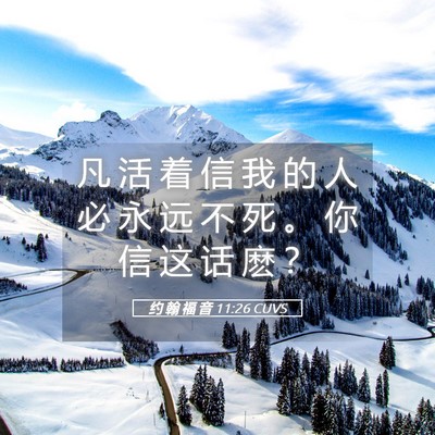 Picture 05 - 约 翰 福 音 11:26 CUVS - 凡 活 着 信 我 的 人 必 永 远 不 死 - Bible Verse Picture