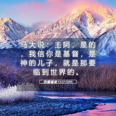 Picture 05 - 约 翰 福 音 11:27 CUVS - 马 大 说 ： 主 阿 ， 是 的 ， 我 信 - Bible Verse Picture