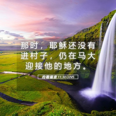 Picture 05 - 约 翰 福 音 11:30 CUVS - 那 时 ， 耶 稣 还 没 有 进 村 子 ， - Bible Verse Picture