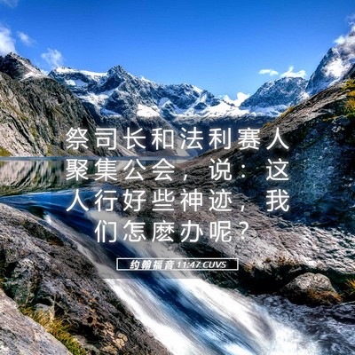 Picture 05 - 约 翰 福 音 11:47 CUVS - 祭 司 长 和 法 利 赛 人 聚 集 公 会 - Bible Verse Picture