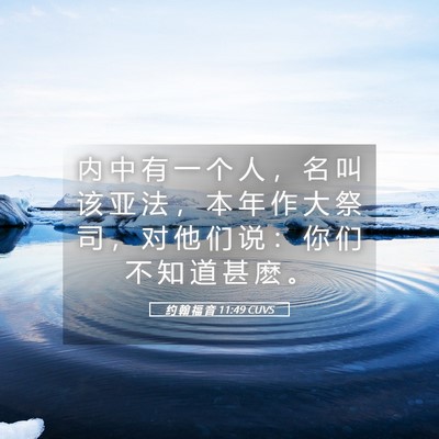 Picture 05 - 约 翰 福 音 11:49 CUVS - 内 中 有 一 个 人 ， 名 叫 该 亚 法 - Bible Verse Picture