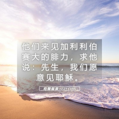 Picture 05 - 约 翰 福 音 12:21 CUVS - 他 们 来 见 加 利 利 伯 赛 大 的 腓 - Bible Verse Picture
