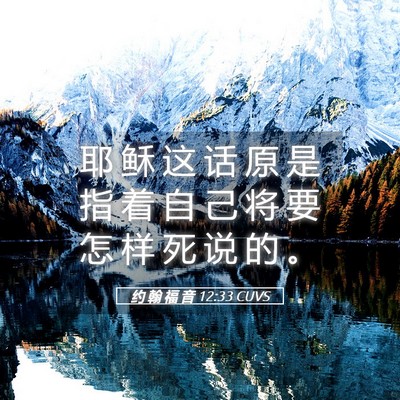 Picture 05 - 约 翰 福 音 12:33 CUVS - 耶 稣 这 话 原 是 指 着 自 己 将 要 - Bible Verse Picture