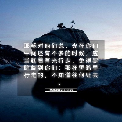 Picture 05 - 约 翰 福 音 12:35 CUVS - 耶 稣 对 他 们 说 ： 光 在 你 们 中 - Bible Verse Picture