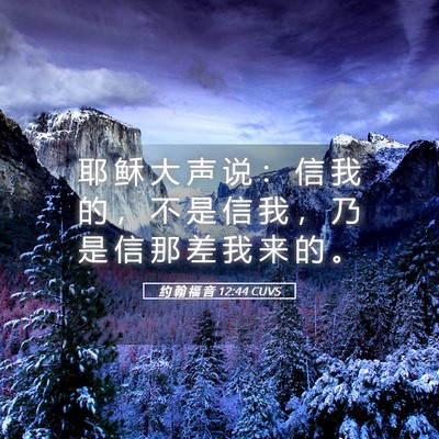 Picture 05 - 约 翰 福 音 12:44 CUVS - 耶 稣 大 声 说 ： 信 我 的 ， 不 是 - Bible Verse Picture