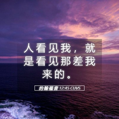 Picture 05 - 约 翰 福 音 12:45 CUVS - 人 看 见 我 ， 就 是 看 见 那 差 我 - Bible Verse Picture