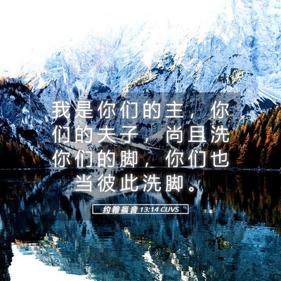 Picture 05 - 约 翰 福 音 13:14 CUVS - 我 是 你 们 的 主 ， 你 们 的 夫 子 - Bible Verse Picture