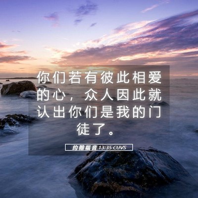 Picture 05 - 约 翰 福 音 13:35 CUVS - 你 们 若 有 彼 此 相 爱 的 心 ， 众 - Bible Verse Picture