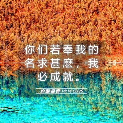 Picture 05 - 约 翰 福 音 14:14 CUVS - 你 们 若 奉 我 的 名 求 甚 麽 ， 我 - Bible Verse Picture