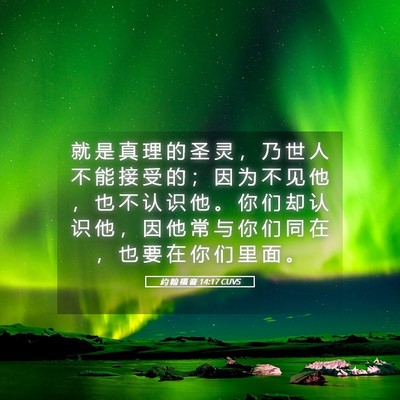 Picture 05 - 约 翰 福 音 14:17 CUVS - 就 是 真 理 的 圣 灵 ， 乃 世 人 不 - Bible Verse Picture