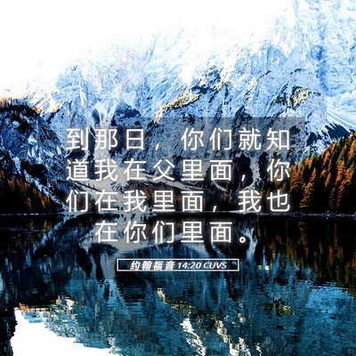 Picture 05 - 约 翰 福 音 14:20 CUVS - 到 那 日 ， 你 们 就 知 道 我 在 父 - Bible Verse Picture
