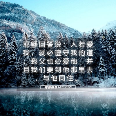 Picture 05 - 约 翰 福 音 14:23 CUVS - 耶 稣 回 答 说 ： 人 若 爱 我 ， 就 - Bible Verse Picture
