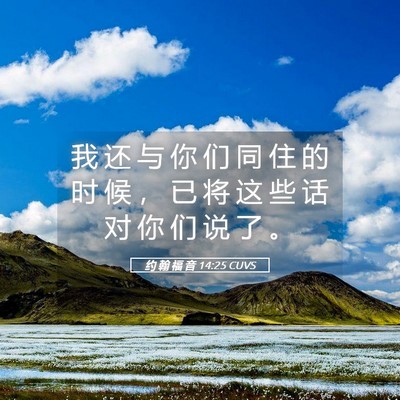 Picture 05 - 约 翰 福 音 14:25 CUVS - 我 还 与 你 们 同 住 的 时 候 ， 已 - Bible Verse Picture