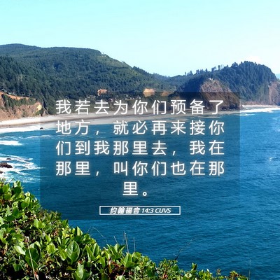 Picture 05 - 约 翰 福 音 14:3 CUVS - 我 若 去 为 你 们 预 备 了 地 方 ， - Bible Verse Picture