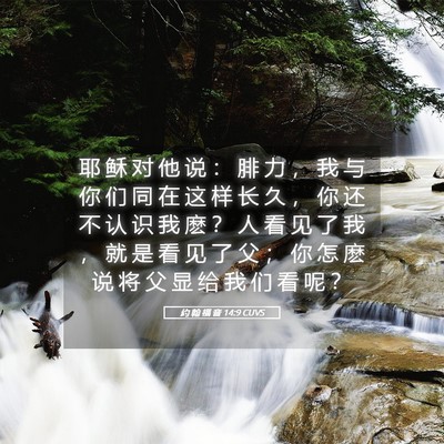 Picture 05 - 约 翰 福 音 14:9 CUVS - 耶 稣 对 他 说 ： 腓 力 ， 我 与 你 - Bible Verse Picture