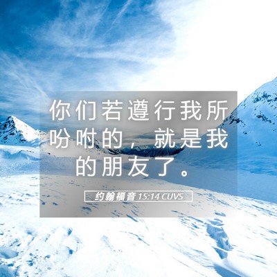 Picture 05 - 约 翰 福 音 15:14 CUVS - 你 们 若 遵 行 我 所 吩 咐 的 ， 就 - Bible Verse Picture