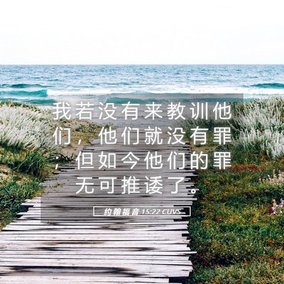 Picture 05 - 约 翰 福 音 15:22 CUVS - 我 若 没 有 来 教 训 他 们 ， 他 们 - Bible Verse Picture