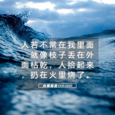 Picture 05 - 约 翰 福 音 15:6 CUVS - 人 若 不 常 在 我 里 面 ， 就 像 枝 - Bible Verse Picture