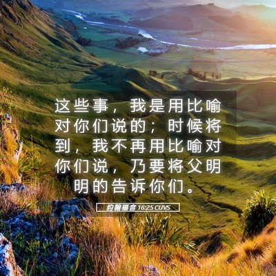 Picture 05 - 约 翰 福 音 16:25 CUVS - 这 些 事 ， 我 是 用 比 喻 对 你 们 - Bible Verse Picture