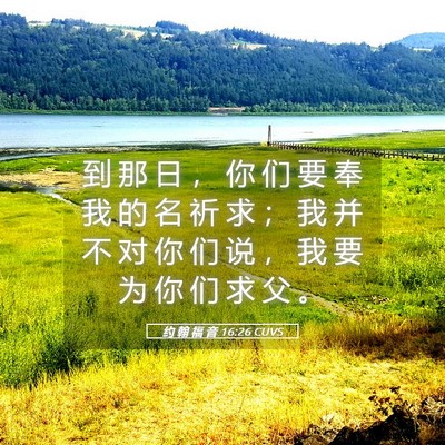 Picture 05 - 约 翰 福 音 16:26 CUVS - 到 那 日 ， 你 们 要 奉 我 的 名 祈 - Bible Verse Picture