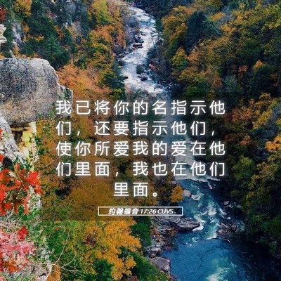 Picture 05 - 约 翰 福 音 17:26 CUVS - 我 已 将 你 的 名 指 示 他 们 ， 还 - Bible Verse Picture