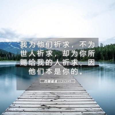 Picture 05 - 约 翰 福 音 17:9 CUVS - 我 为 他 们 祈 求 ， 不 为 世 人 祈 - Bible Verse Picture