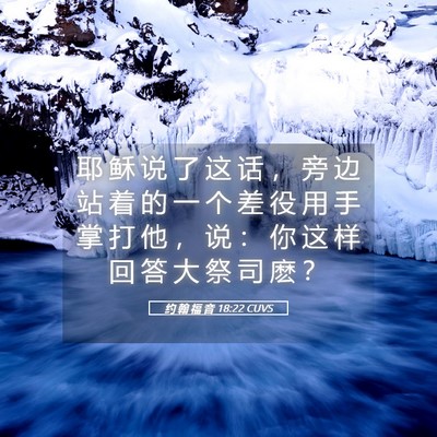 Picture 05 - 约 翰 福 音 18:22 CUVS - 耶 稣 说 了 这 话 ， 旁 边 站 着 的 - Bible Verse Picture