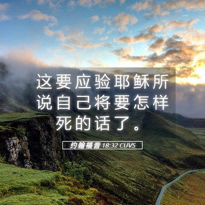 Picture 05 - 约 翰 福 音 18:32 CUVS - 这 要 应 验 耶 稣 所 说 自 己 将 要 - Bible Verse Picture
