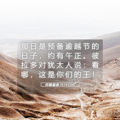 Picture 05 - 约 翰 福 音 19:14 CUVS - 那 日 是 预 备 逾 越 节 的 日 子 ， - Bible Verse Picture