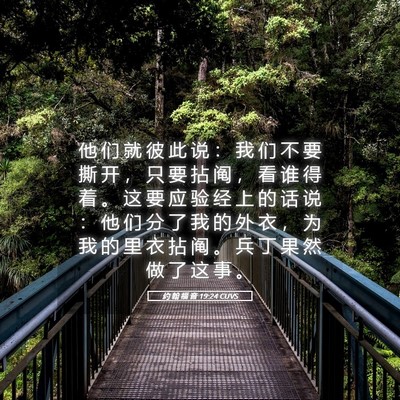 Picture 05 - 约 翰 福 音 19:24 CUVS - 他 们 就 彼 此 说 ： 我 们 不 要 撕 - Bible Verse Picture