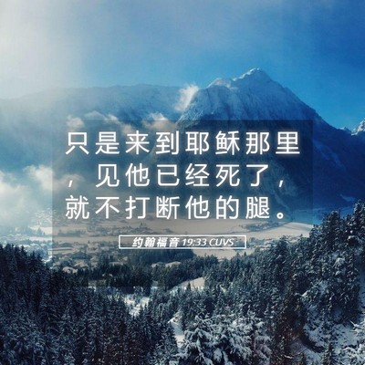 Picture 05 - 约 翰 福 音 19:33 CUVS - 只 是 来 到 耶 稣 那 里 ， 见 他 已 - Bible Verse Picture
