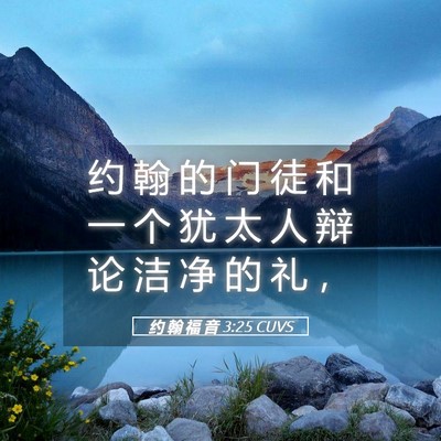 Picture 05 - 约 翰 福 音 3:25 CUVS - 约 翰 的 门 徒 和 一 个 犹 太 人 辩 - Bible Verse Picture