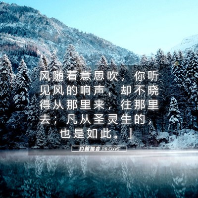 Picture 05 - 约 翰 福 音 3:8 CUVS - 风 随 着 意 思 吹 ， 你 听 见 风 的 - Bible Verse Picture