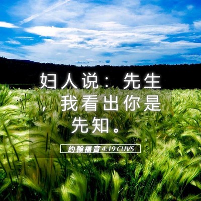 Picture 05 - 约 翰 福 音 4:19 CUVS - 妇 人 说 ： 先 生 ， 我 看 出 你 是 - Bible Verse Picture